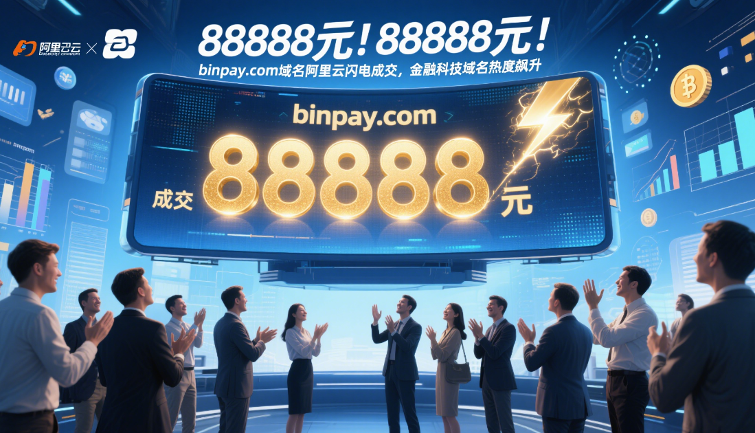 88888元！binpay.com域名阿里云闪电成交，金融科技域名热度飙升