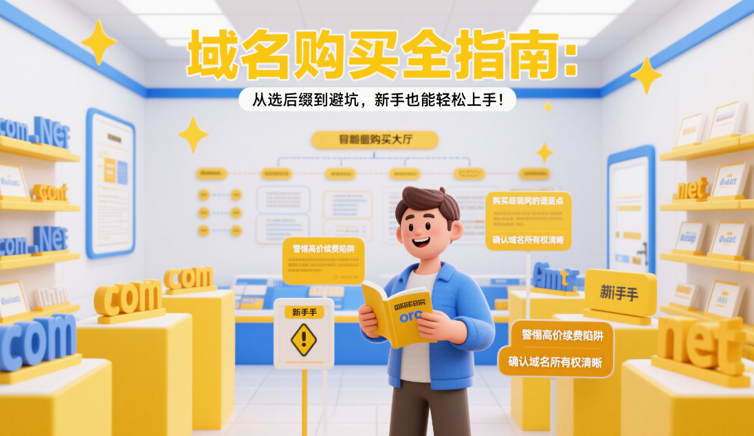 域名购买全攻略:从.com到.cn,手把手教你选注册商、避坑省钱!